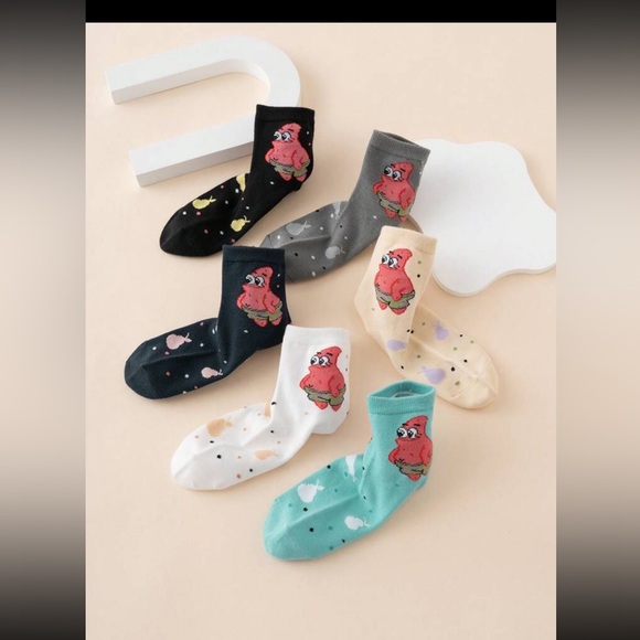 Patrick from SpongeBob New Colorful Cartoon Socks Set - 6 Pairs - Picture 2 of 3